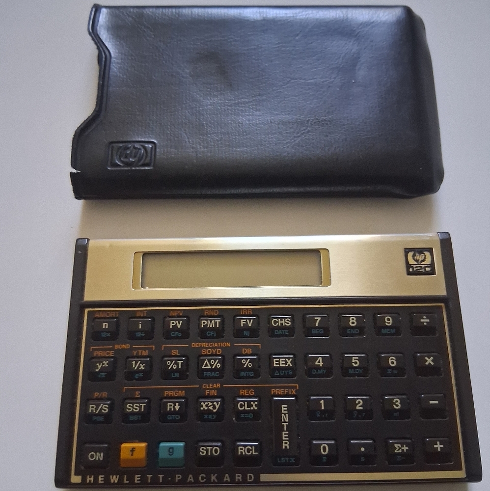 HP Gold and Black Electronic Calculator